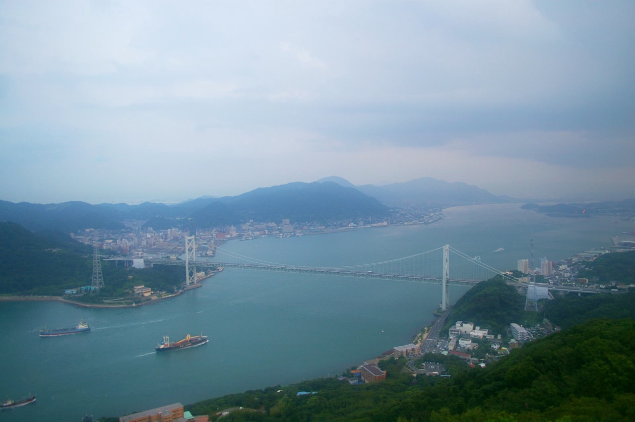 The Kanmon Straits near Shimonoseki, seen from above