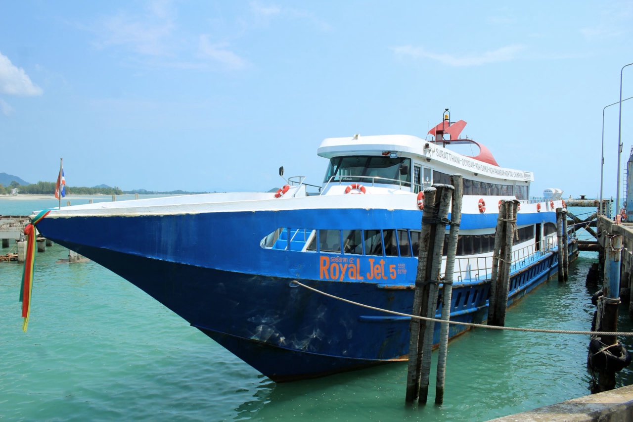 A Songserm Royal Jet boat at a pier on Koh Samui