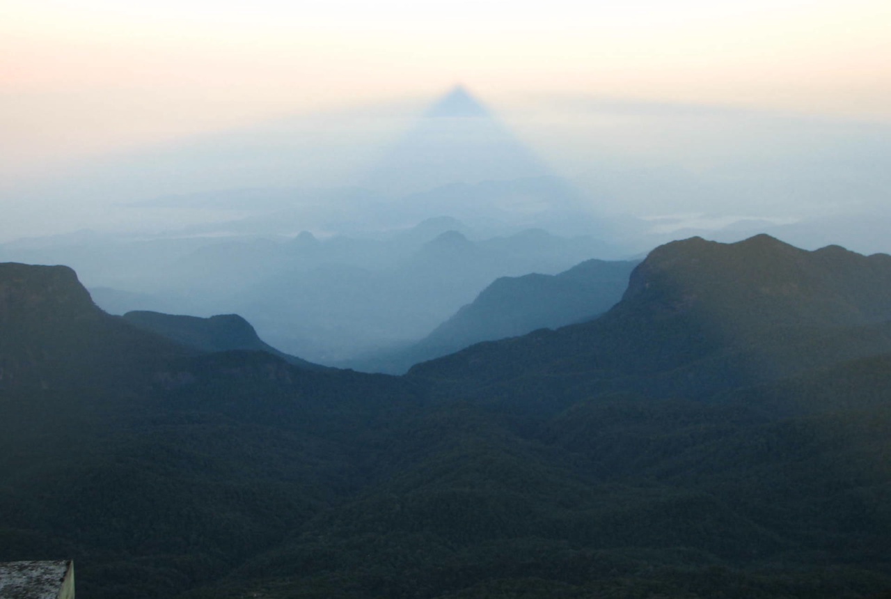 The triangular shadow of Sri Pada at sunrise