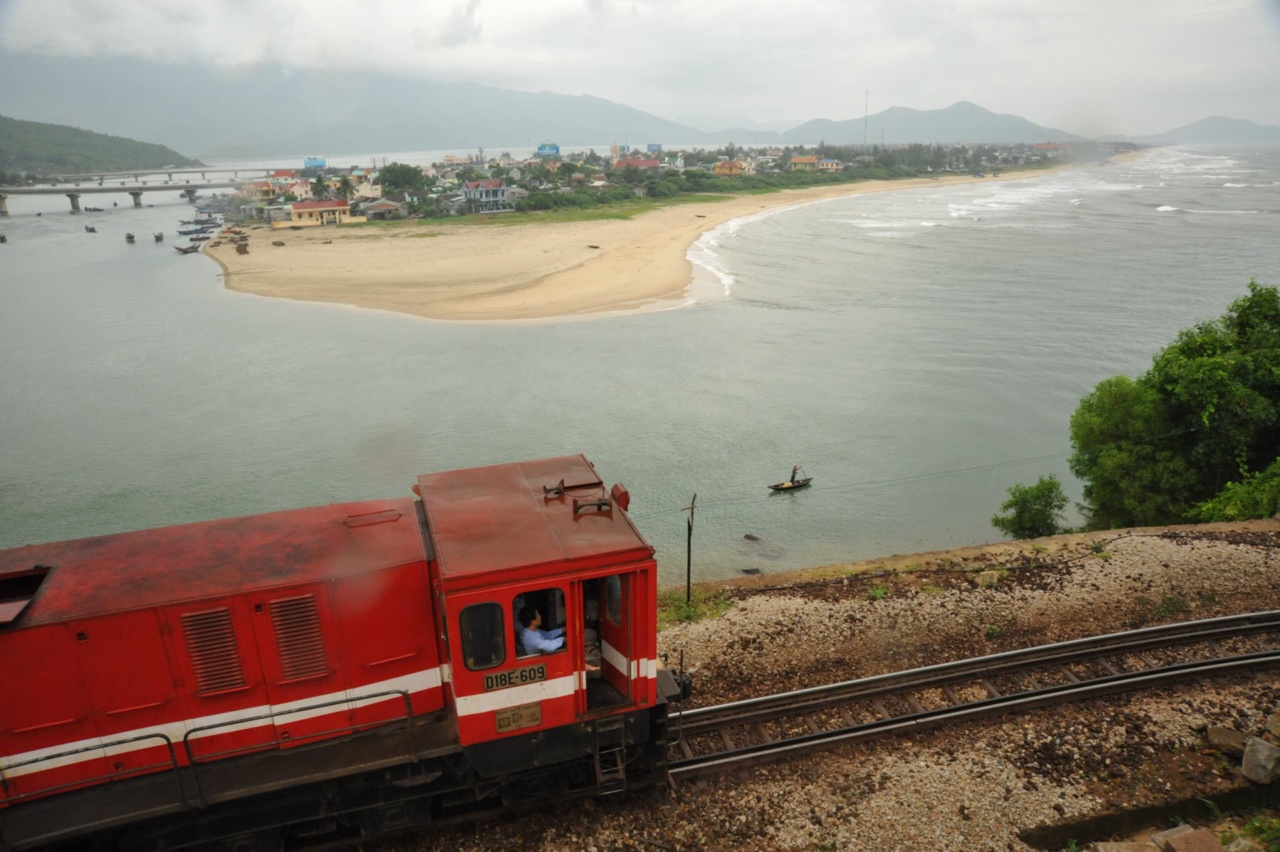 A train on the coast between Da Nang and Hue