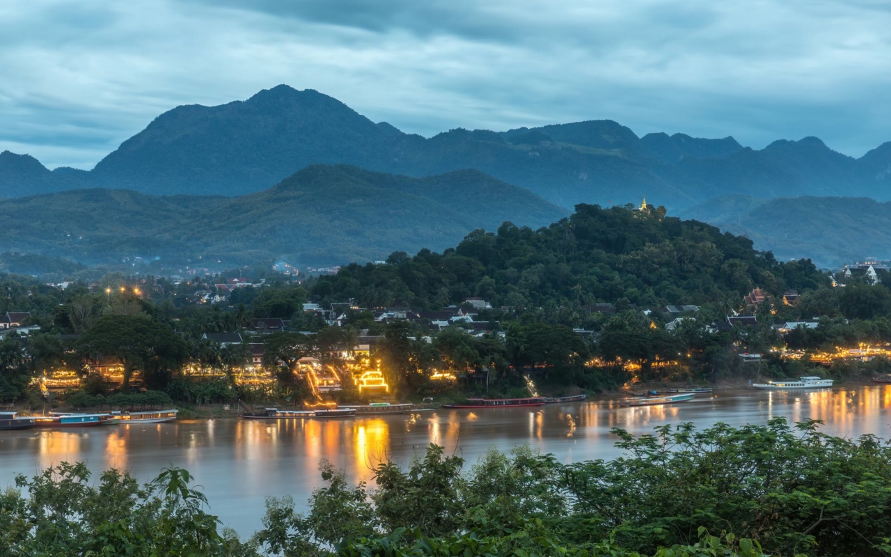 Luang Prabang and the Mekong at sunset
