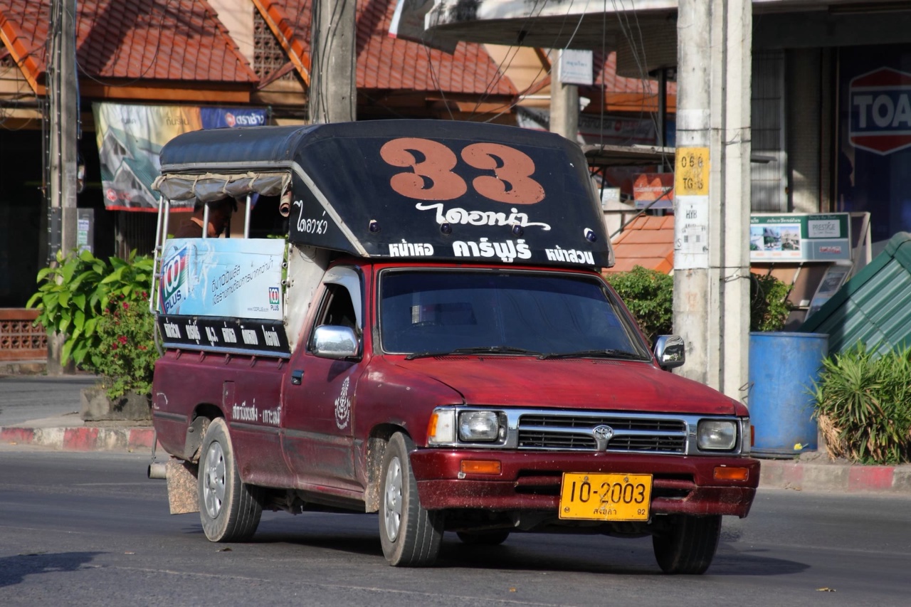 A songthaew on a street in Hat Yai
