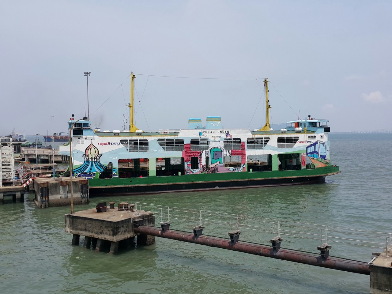 A ferry at a pier on Penang Island