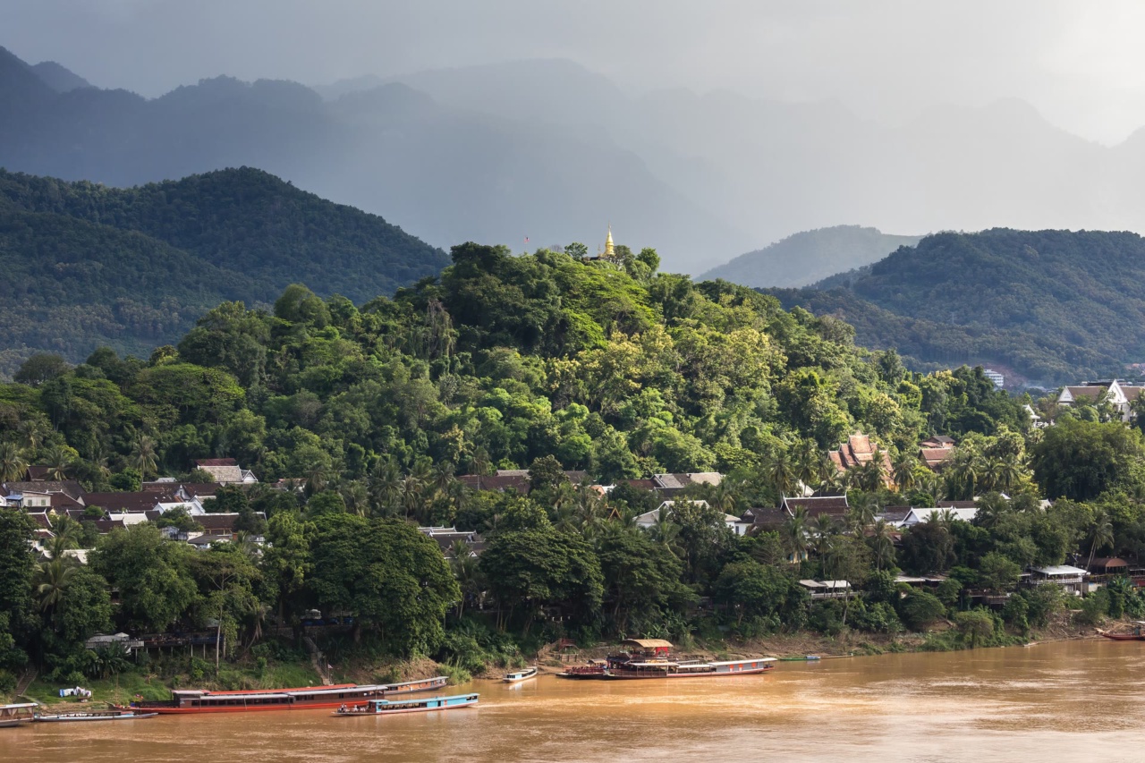 Mount Phousi rising above the Mekong