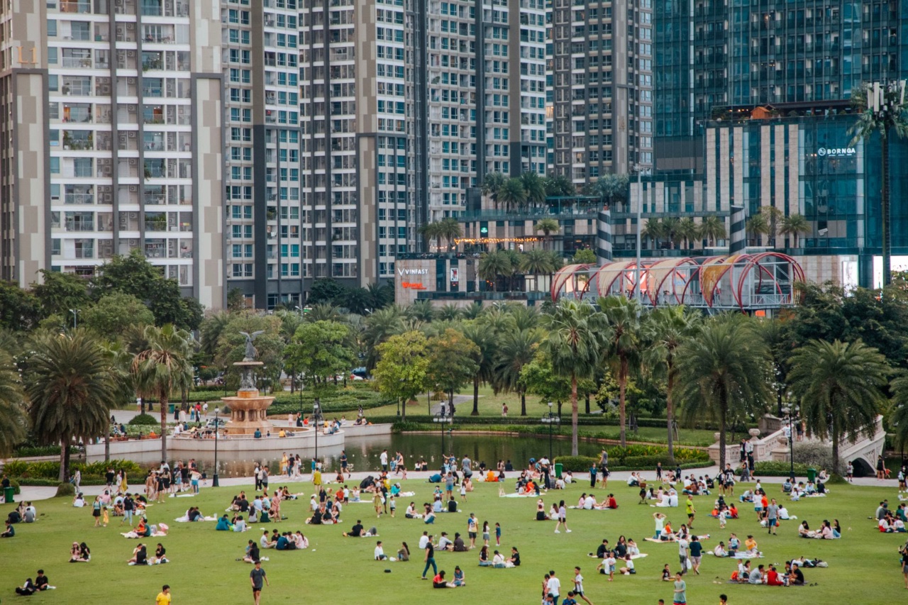 KLCC Park でくつろぐ人々
