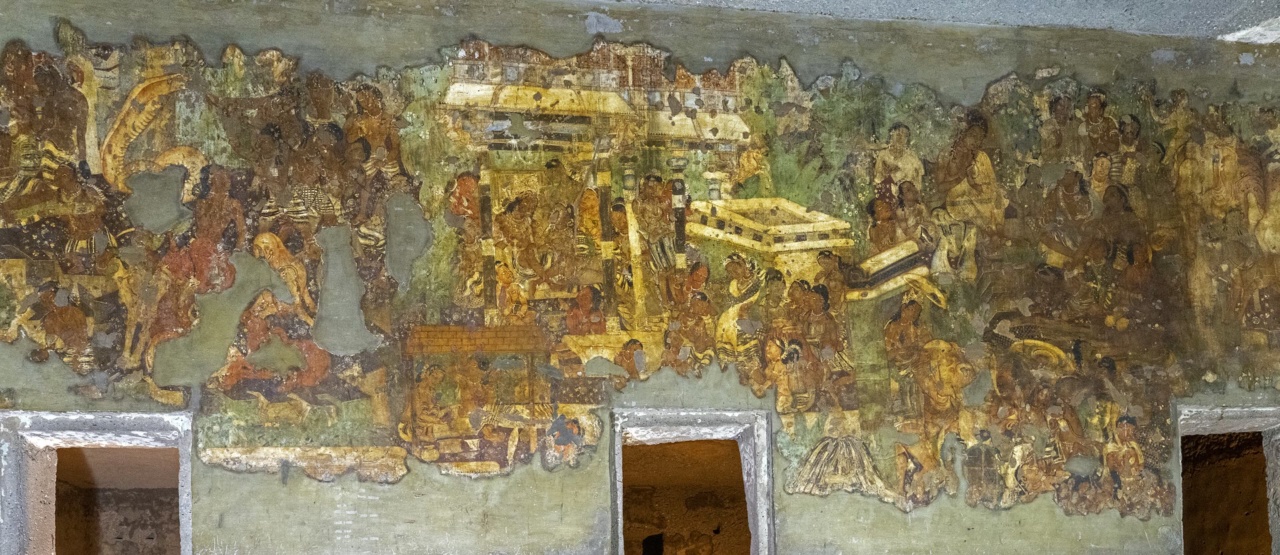 Wandmalereien in der Ajanta-Höhle 1