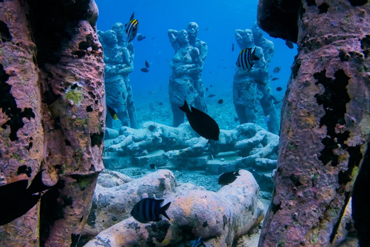 Underwater sculptures of the Nest installation off Gili Meno