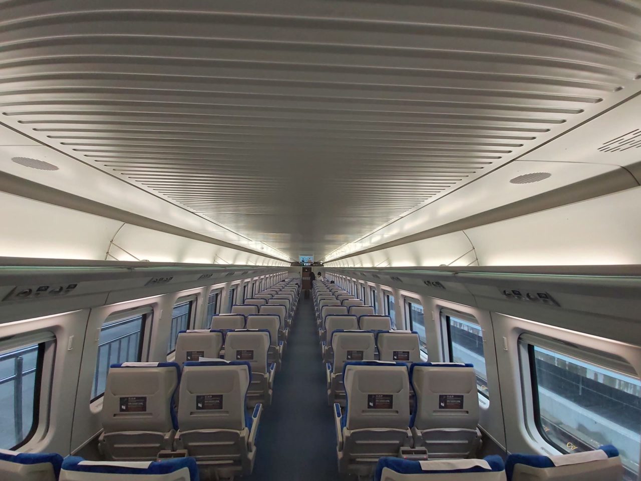 Standard class seating in a KTX-Eum train