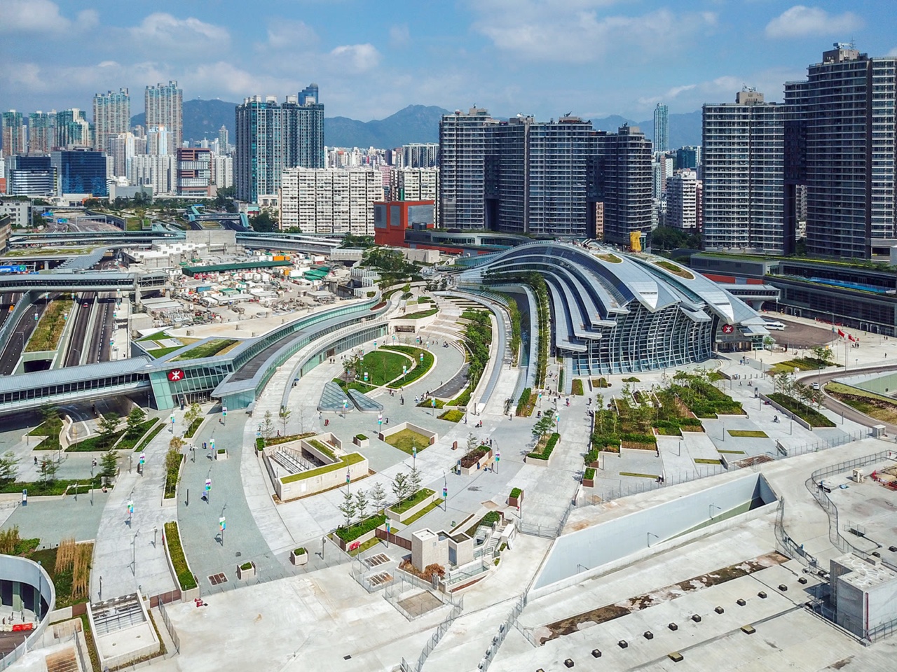 Stasiun Hong Kong West Kowloon dilihat dari atas
