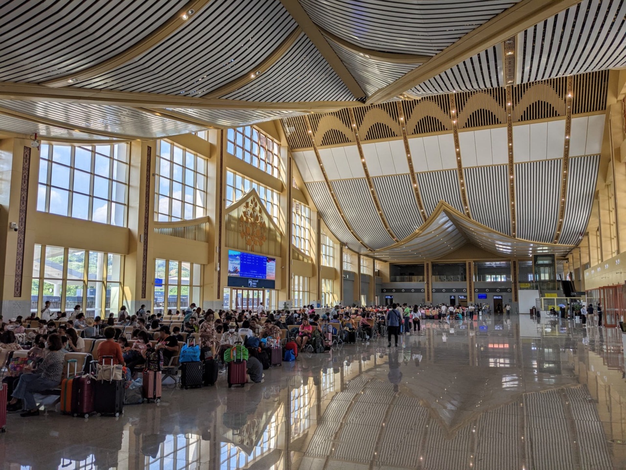 The departure hall of Luang Prabang railway station