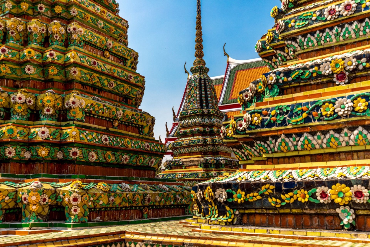 Colorful chedis at Wat Pho in Bangkok