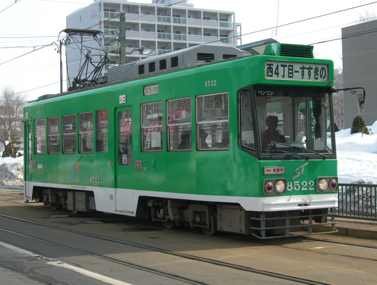 Un tramway à Sapporo