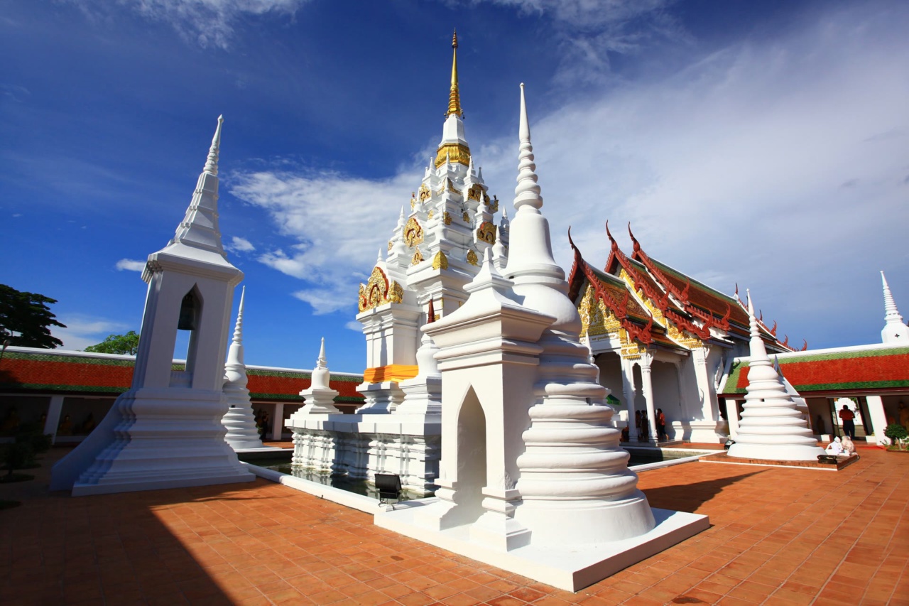 White stupas at Wat Phra Boromathat Chaiya