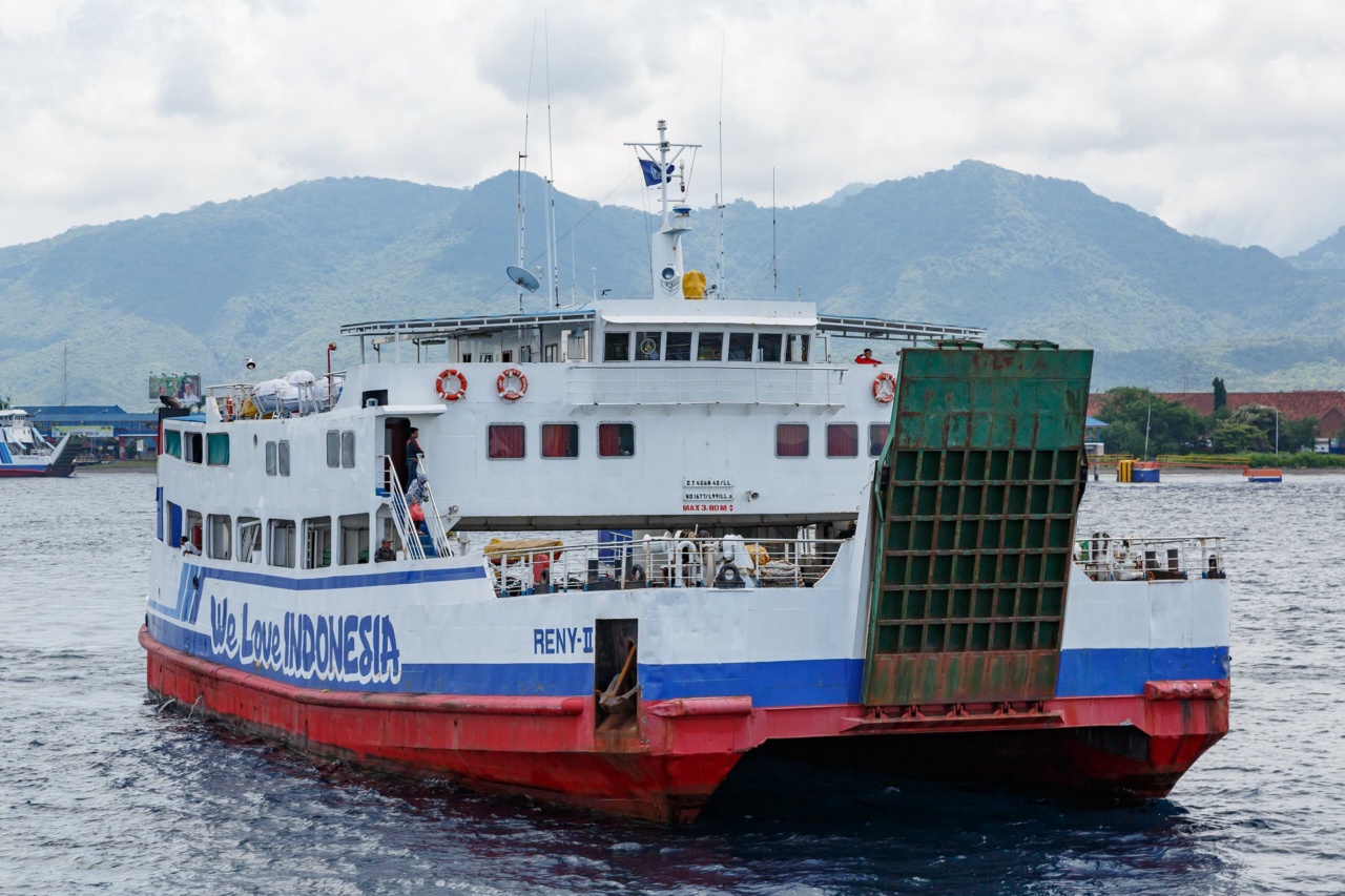 A ferry crossing the Bali Strait between Bali and Java