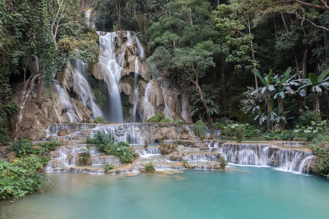 Kuang Si Waterfall with its turquoise pool