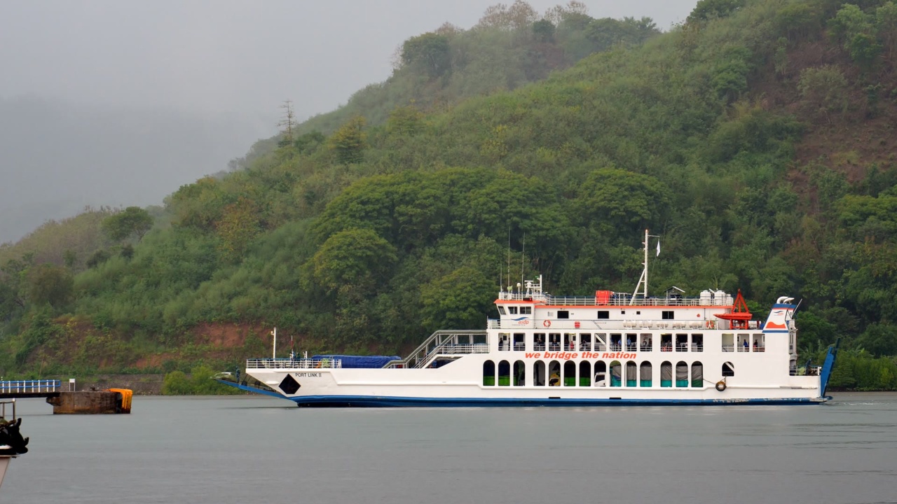 A car ferry arriving at Lembar on Lombok