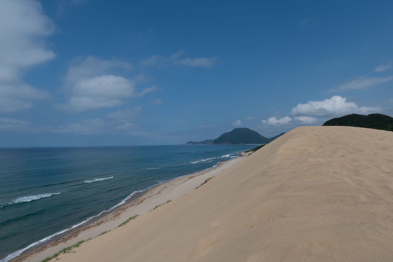 Bukit Pasir Tottori yang berbatasan dengan laut
