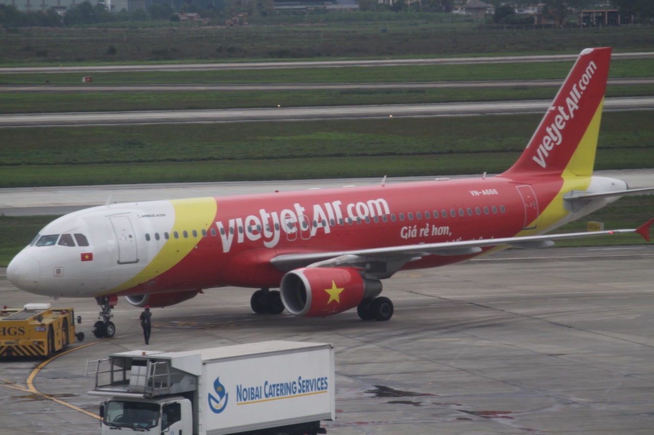 河內內排機場的 Vietjet Air 空中巴士 A320