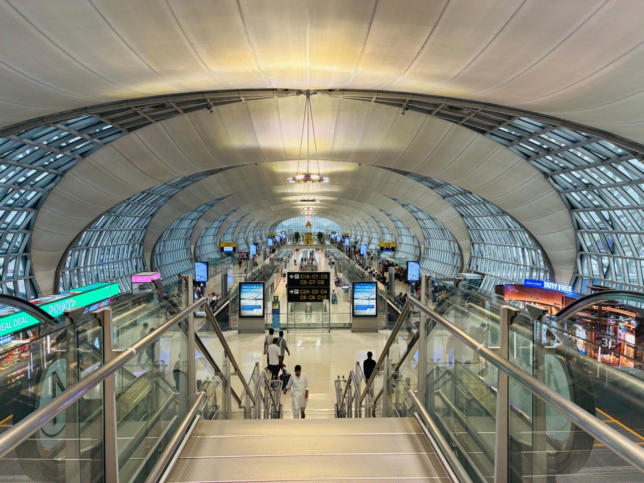 Inside the terminal of Suvarnabhumi Airport in Bangkok