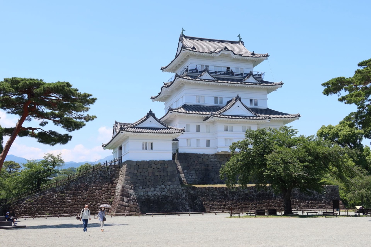Odawara Castle with its white keep on a stone base